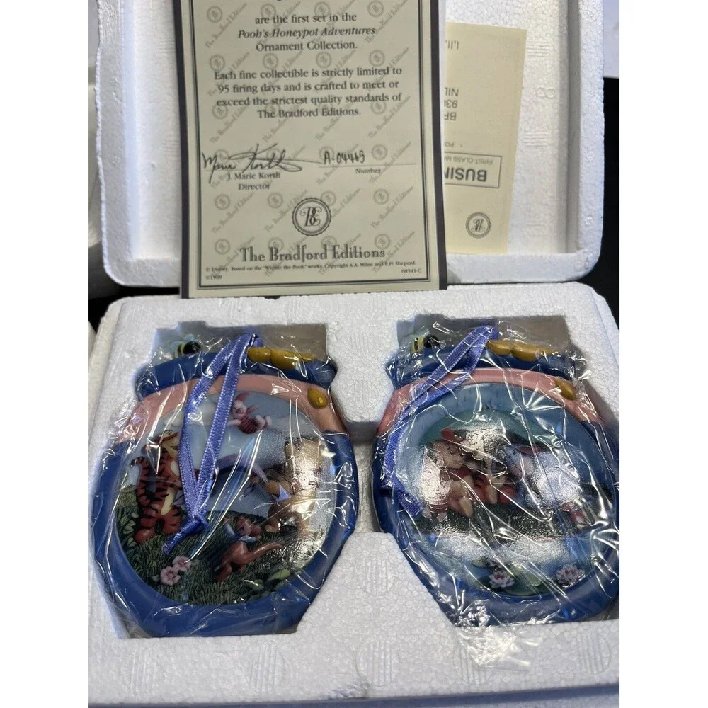 Disney Winnie the Pooh Bradford Editions Ornaments 4pc ~ A-04465 & A-08874